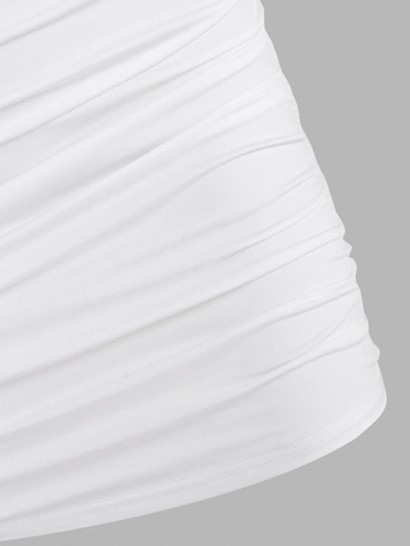 Choker Draped Ruched Backless Dress - Image 4