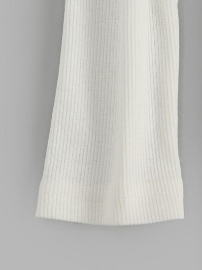 Ribbed One Shoulder Long Sleeve Dress - Image 4