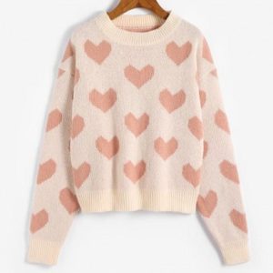 Heart Graphic Crew Neck Sweater