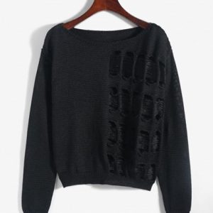Cutout Ripped Sweater