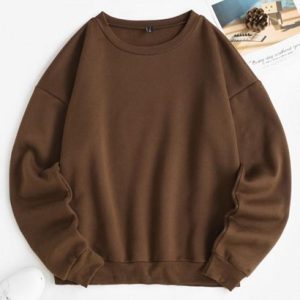 Fleece Lined Oversized Drop Shoulder Sweatshirt