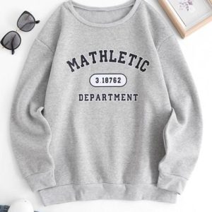 Fleece Lined Slouchy Graphic Pullover Sweatshirt