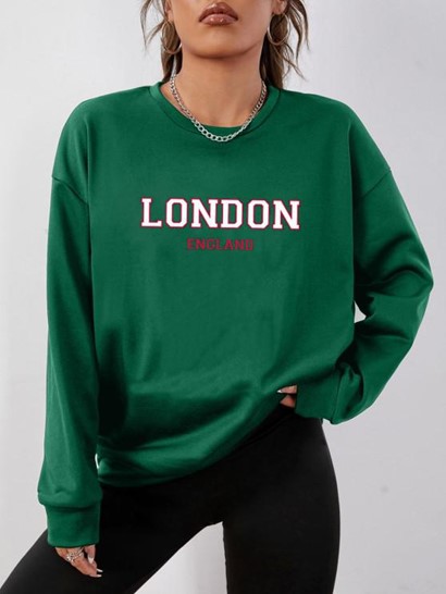 London Print Pullover Sweatshirt