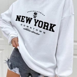 Graphic New York Print Pullover Sweatshirt