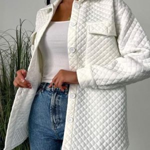 Cargo Pockets Quilted Textured Shacket