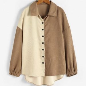 Two Tone Corduroy Shacket