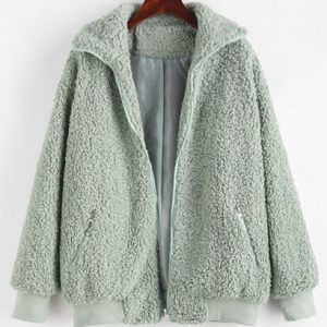 Zippered Pocket Borg Teddy Jacket